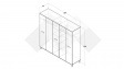 Гардероб Линда петкрилни бяло гладко с дъб кадис - изглед 3