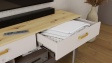 ТВ шкаф Сикрет с открити рафтове лате с кашмир и дъб артисан - изглед 3