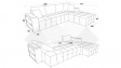 Ъглов диван Лас Вегас Лукс с посока тъмно сив със сиво - изглед 6
