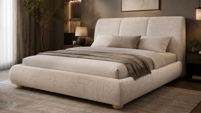 Тапицирана спалня 180/200 Ариоса с включен матрак Sleep Nuvia 180/200 бежов