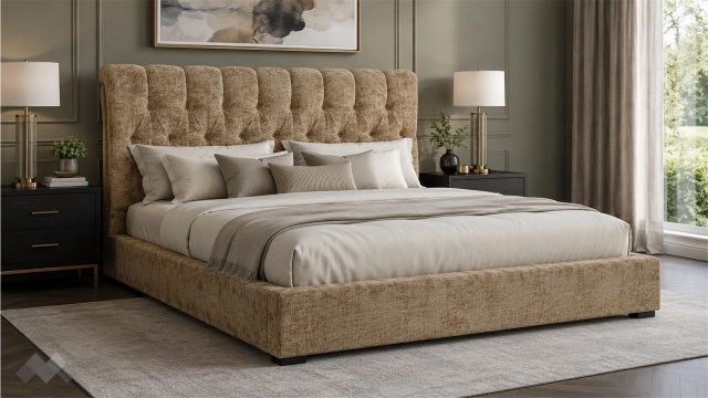 Тапицирана спалня 180/200 Деляра с включен матрак Sleep Nuvia 180/200 кафяв