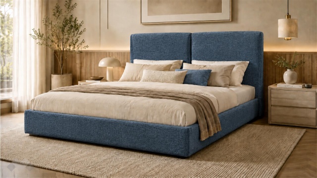 Тапицирана спалня 160/200 Мавира с включен матрак Sleep Nuvia 160/200 син