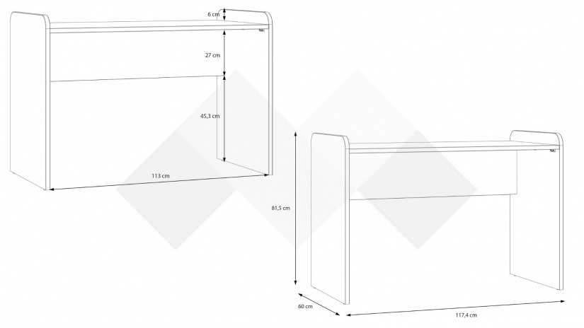Бюро Холис дъб маувела - изглед 4