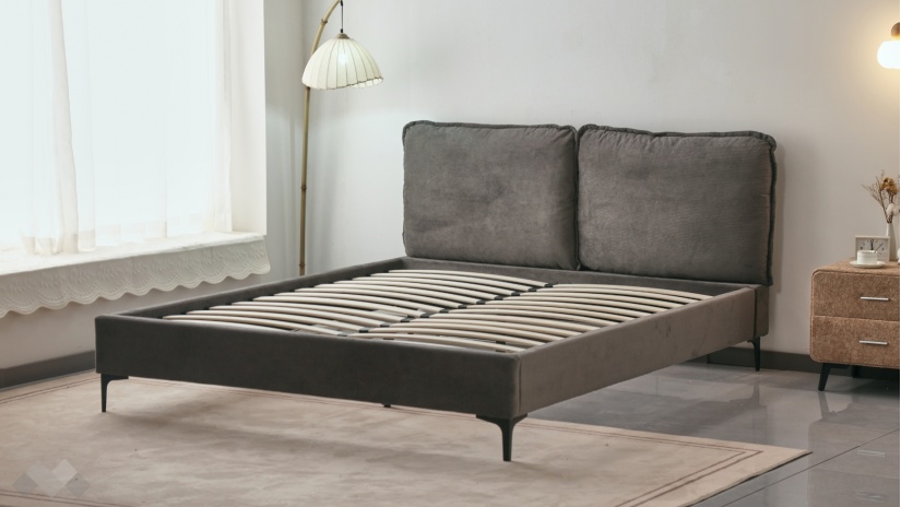 Тапицирана спалня 160/200 Аксира с включен матрак Sleep Nuvia 160/200 сив - изглед 3