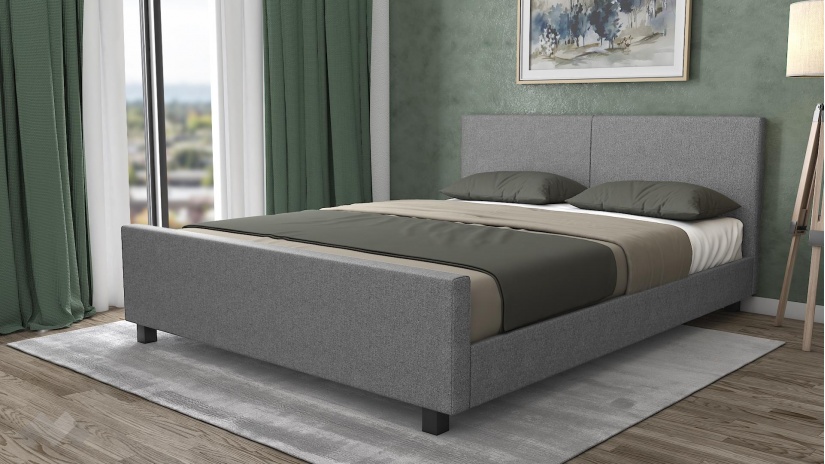 Тапицирана спалня 160/200 Елана с включен матрак Sleep Nuvia 160/200 сив - изглед 1