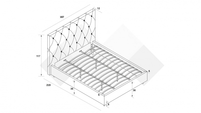 Тапицирана спалня 180/200 Фиора с включен матрак Sleep Nuvia 180/200 бежов - изглед 3