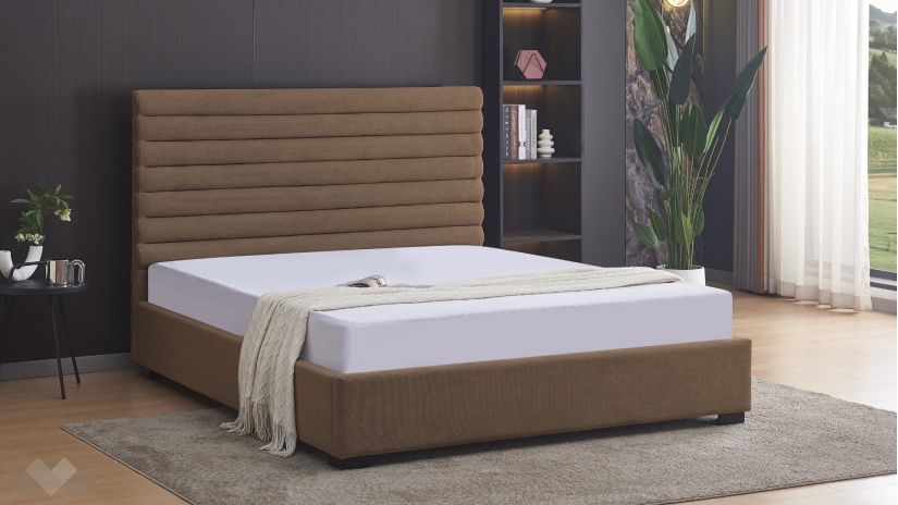Тапицирана спалня 160/200 Зерина с включен матрак Sleep Nuvia 160/200 кафяв - изглед 1
