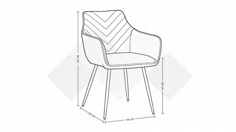 Трапезен стол Олен тъмно сив - изглед 6
