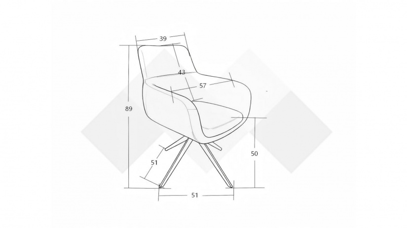 Трапезен стол Овелис сив - изглед 5